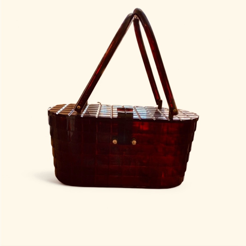 Vintage Brown Amber Bakelite Handbag